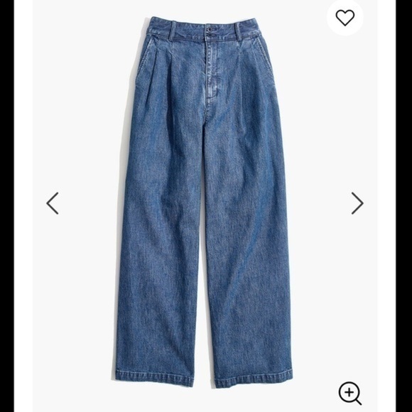 Madewell pleated wide leg jeans. K4982 - Picture 5 of 11